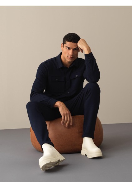 Erkek Lacivert Regular Fit Jogger Pantolon