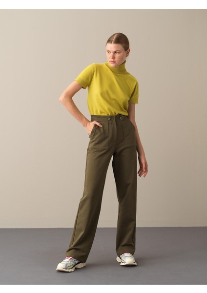 Kadın Haki Oversize Sweat Pantolon