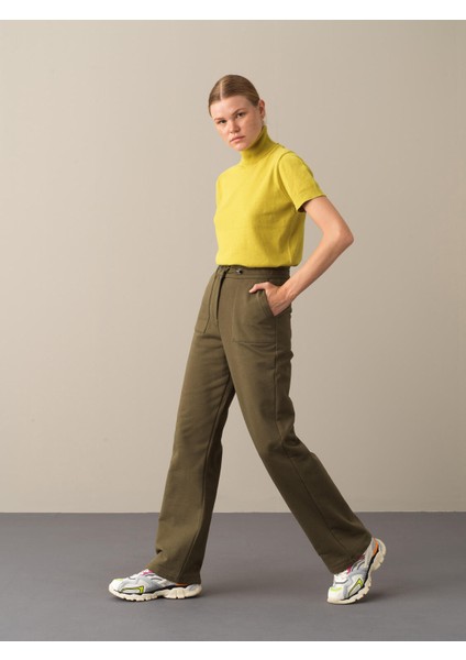 Kadın Haki Oversize Sweat Pantolon modelleri