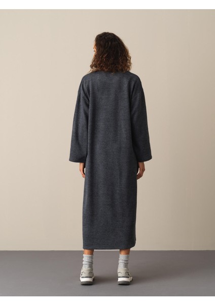 Kadın Antrasit Oversize Uzun Hırka indirimleri