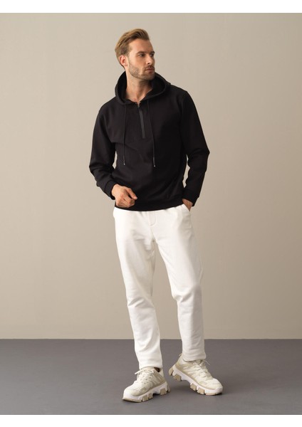 Erkek Siyah Regular Fit Sweatshirt