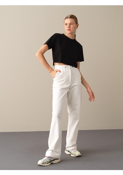 Kadın Beyaz Oversize Sweat Pantolon modelleri