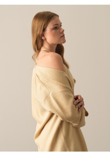Kadın Bej Oversize Uzun Hırka fiyatları