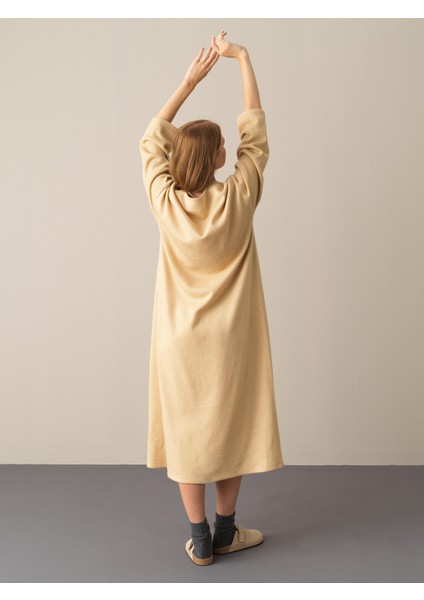 Kadın Bej Oversize Uzun Hırka fırsatları