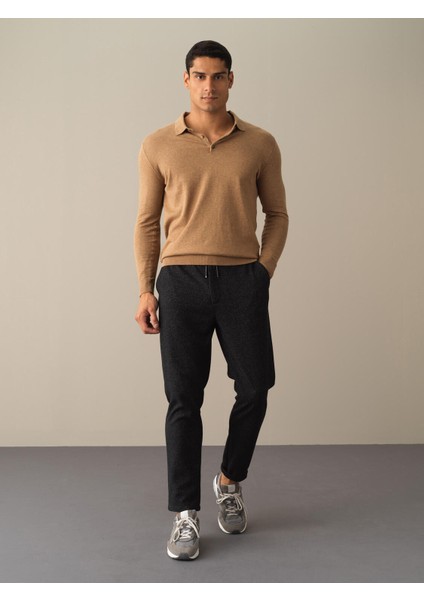 Yün Görünümlü Regular Fit Jogger Pantolon