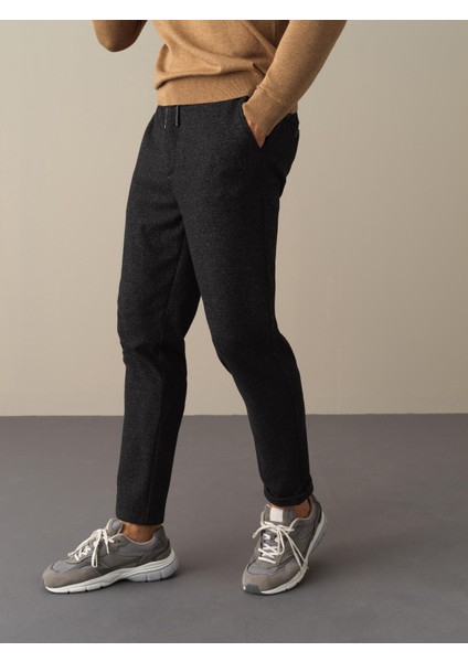 Yün Görünümlü Regular Fit Jogger Pantolon