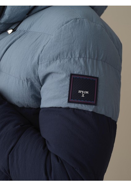 Erkek Lacivert Regular Fit Şişme Mont modelleri