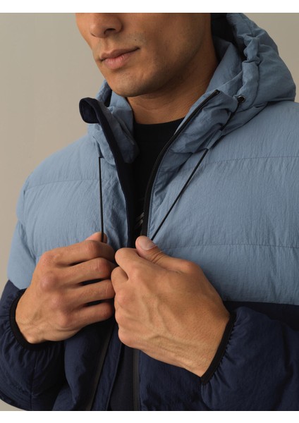 Erkek Lacivert Regular Fit Şişme Mont fırsatları