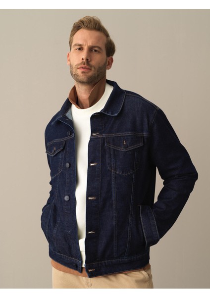 Erkek Lacivert Regular Fit Denim Ceket fiyatları