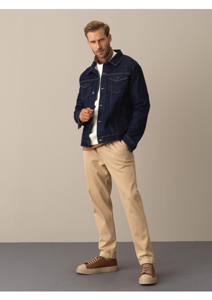 Erkek Lacivert Regular Fit Denim Ceket modelleri