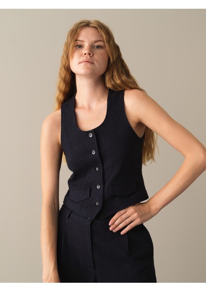 Kadın Lacivert Pamuklu Regular Fit Yelek fiyatları