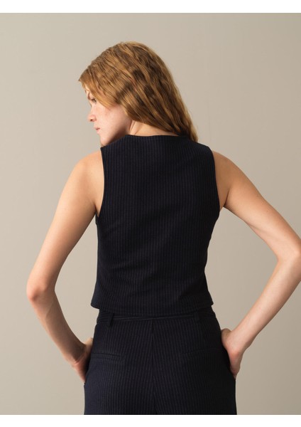 Kadın Lacivert Pamuklu Regular Fit Yelek fırsatları