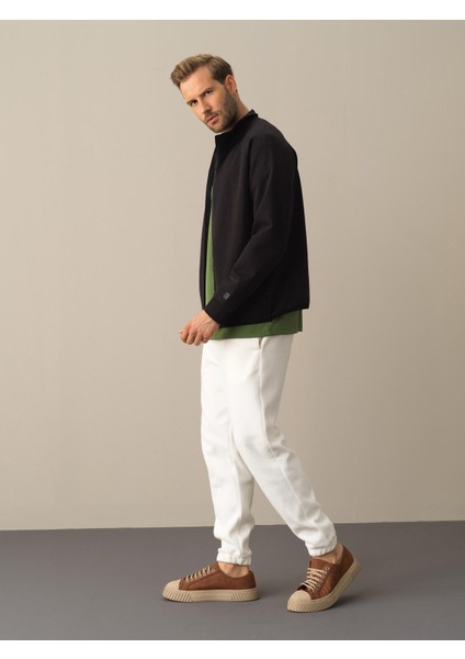 Erkek Siyah Regular Fit Sweatmont