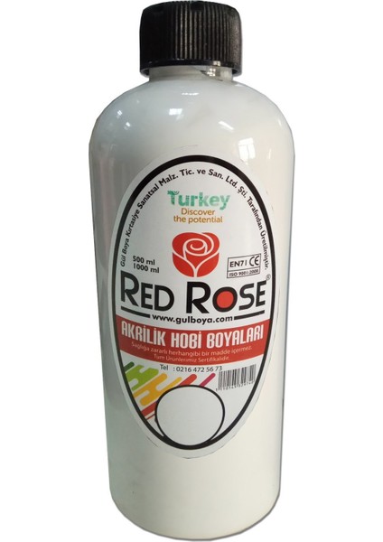 Akrilik Hobi Boyası Quilling Redrose 10 Renk Seçenekli 500 ml Şişede
