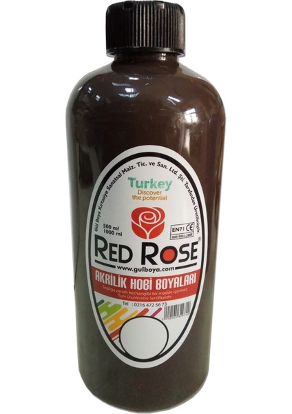 Akrilik Hobi Boyası Quilling Redrose 10 Renk Seçenekli 500 ml Şişede
