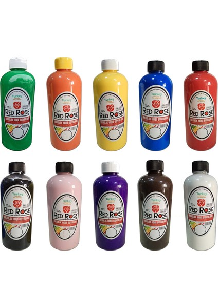 Akrilik Hobi Boyası Quilling Redrose 10 Renk Seçenekli 500 ml Şişede fiyatları