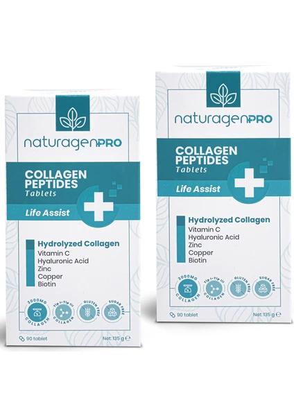 Pro  2X90 Tablet Hidrolize Collagen(Tip-1&Tip-3 Hyaluronic Acid,Vitamin C,Biotin,Çinko,Bakır)