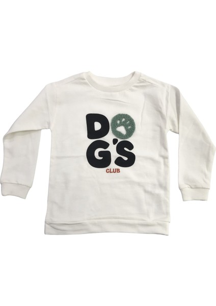 Sweatshirt Dogs Nakışlı Ekru