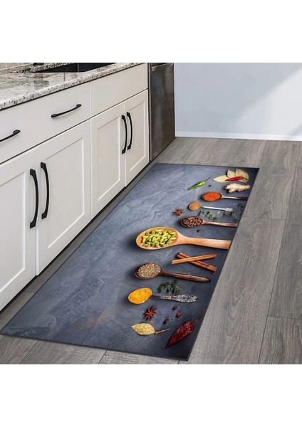 Dijital Baskı Yıkanabilir Kaymaz Taban Mutfak Halısı RVG2057
