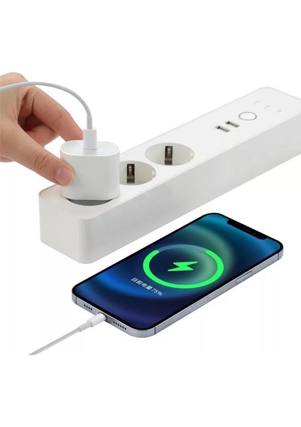 Deppo Trend Apple iPhone 14/13/12/11/X/8/7/Plus ve Tüm Iphone Serilere Uyumlu Hızlı 20W USB C Adaptör Başlık ve Kablo