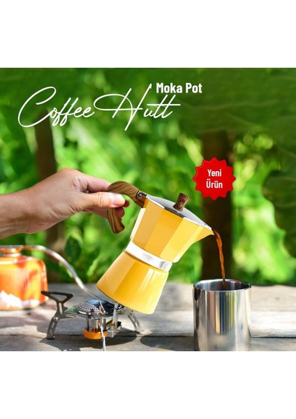 Coffeehutt Aloha Mokapot 3 Cup 150 ml Sarı