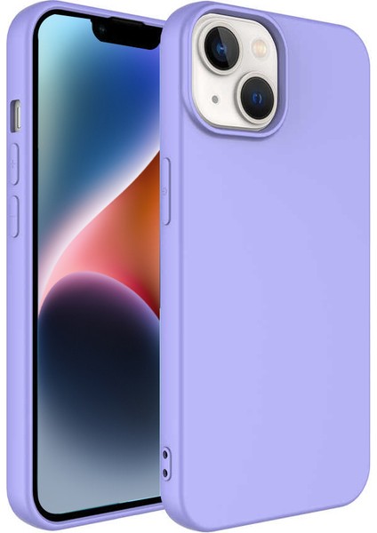 Apple iPhone 14 Plus Kapak Içi Kadife Lansman Lux Silikon Kılıf - Lila