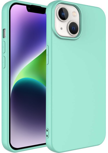 Caseworld Apple iPhone 14 Kapak Içi Kadife Lansman Lux Silikon Kılıf - Turkuaz