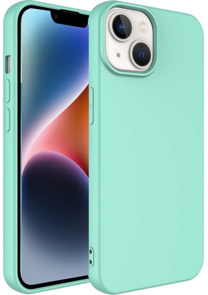 Caseworld Apple iPhone 14 Plus Kapak Içi Kadife Lansman Lux Silikon Kılıf - Turkuaz