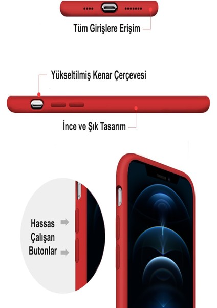 Caseworld Apple iPhone 14 Pro Max Kapak Içi Kadife Lansman Lux Silikon Kılıf - Lacivert