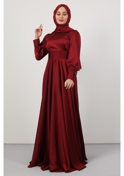 Beli Pileli Saten Abiye Bordo fırsatları