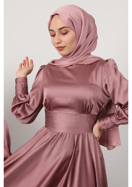 Beli Pileli Saten Abiye Gül Kurusu indirimleri