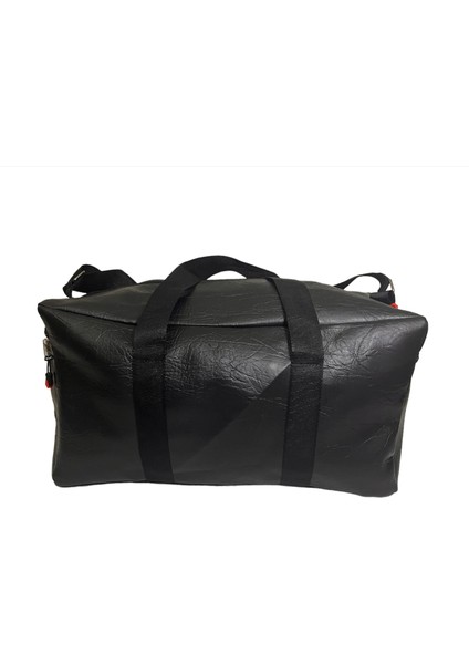 Nfystyle Orta Boy Unisex El ve Omuz Askılı Seyahat Valizi-Çantası Siyah Deri modelleri
