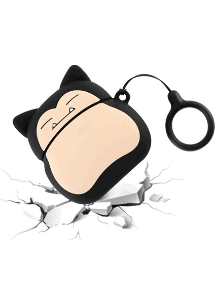 Air-podss 1-2 Kılıf Snorlax Siyah