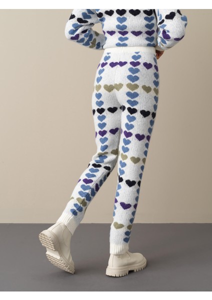 Kadın Mavi Regular Fit Triko Pantolon modelleri