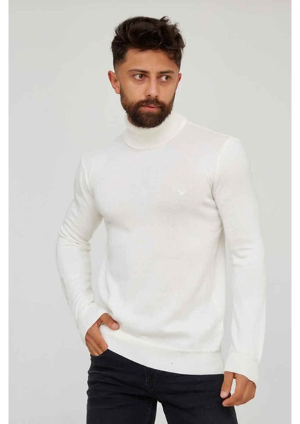 3604 Erkek Basic Tam Balıkçı Yaka Kazak