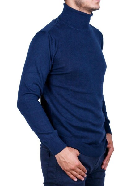 3604 Erkek Basic Tam Balıkçı Yaka Kazak