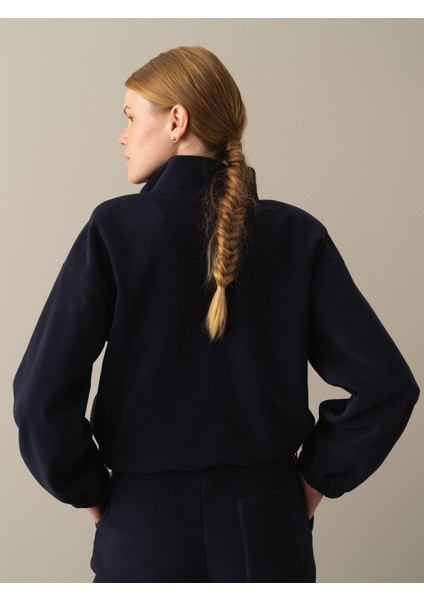 Kadın Lacivert Oversize Polar Sweatshirt fırsatları