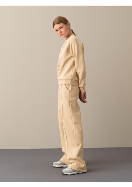 Kadın Bej Regular Fit Sweatshirt