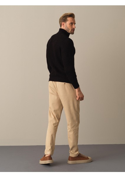 Erkek Siyah Yarım Fermuarlı Kazak indirimleri