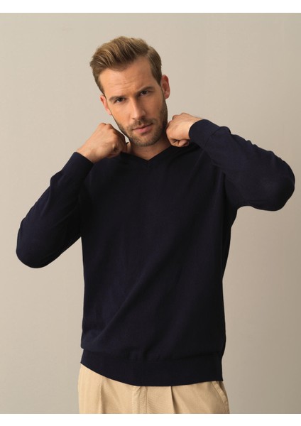 Erkek Lacivert Regular Fit Basic Kazak fiyatları