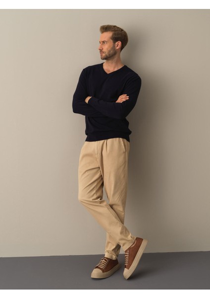 Erkek Lacivert Regular Fit Basic Kazak modelleri