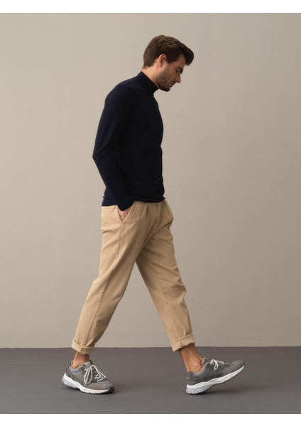 Erkek Lacivert Slim Fit Modal Basic Tişört