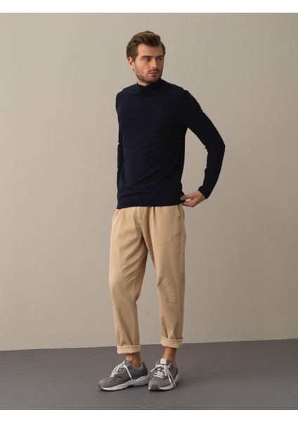 Erkek Lacivert Slim Fit Modal Basic Tişört modelleri