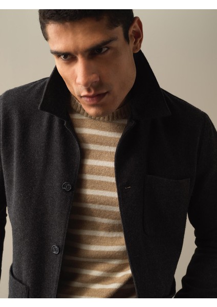 Erkek Antrasit Regular Fit Cepli Ceket modelleri