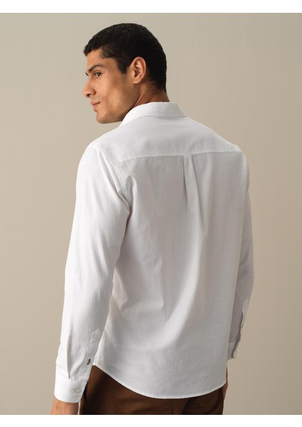Erkek Beyaz Regular Fit Basic Gömlek fırsatları