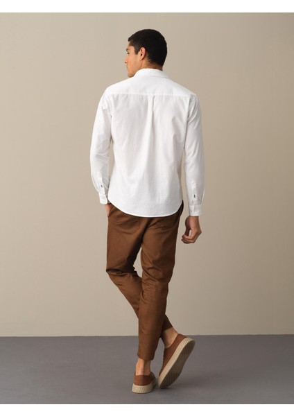 Erkek Beyaz Regular Fit Basic Gömlek indirimleri