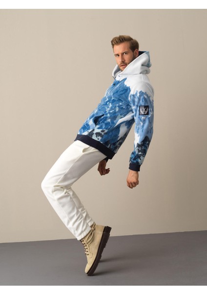 Erkek Mavi Regular Fit Polar Sweatshirt