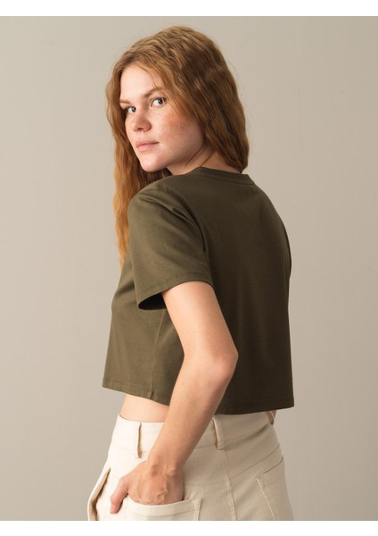 Bisiklet Yaka Regular Fit Modal Basic Crop modelleri