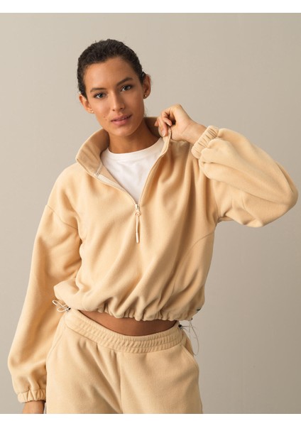 Dik Yaka Oversize Polar Sweatshirt