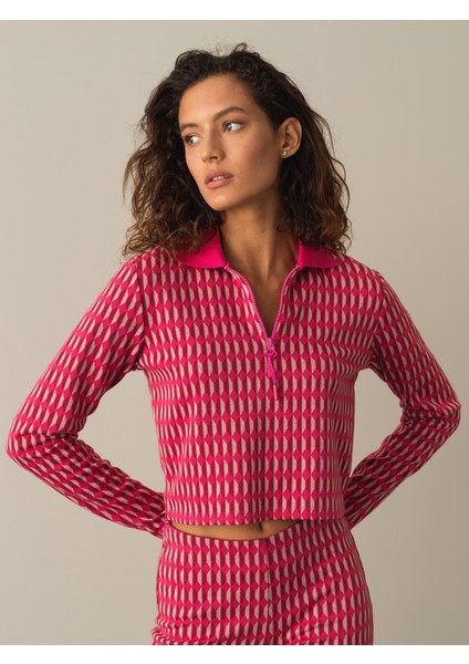 Kadın Fuşya Regular Fit Uzun Kollu Tişört modelleri